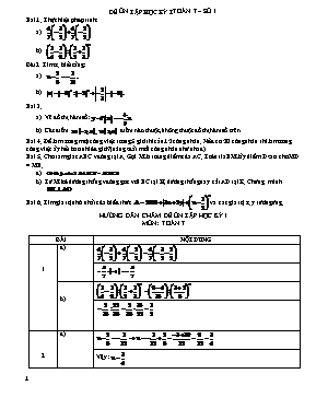 Đề ôn tập học kỳ I Toán 7  Số 1